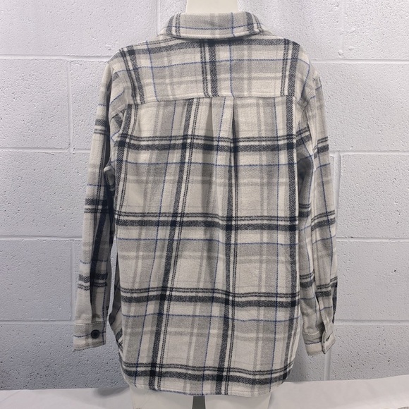 Fleece plaid button up shirt / blouse - Picture 6 of 10